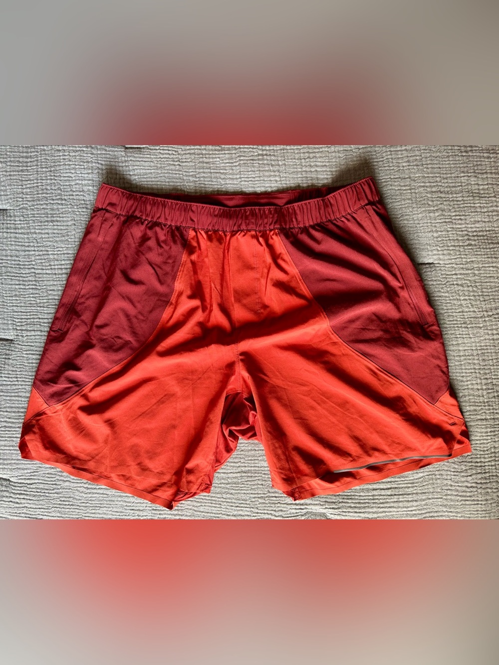 Lululemon Men's Red Contrast Athletic Shorts
